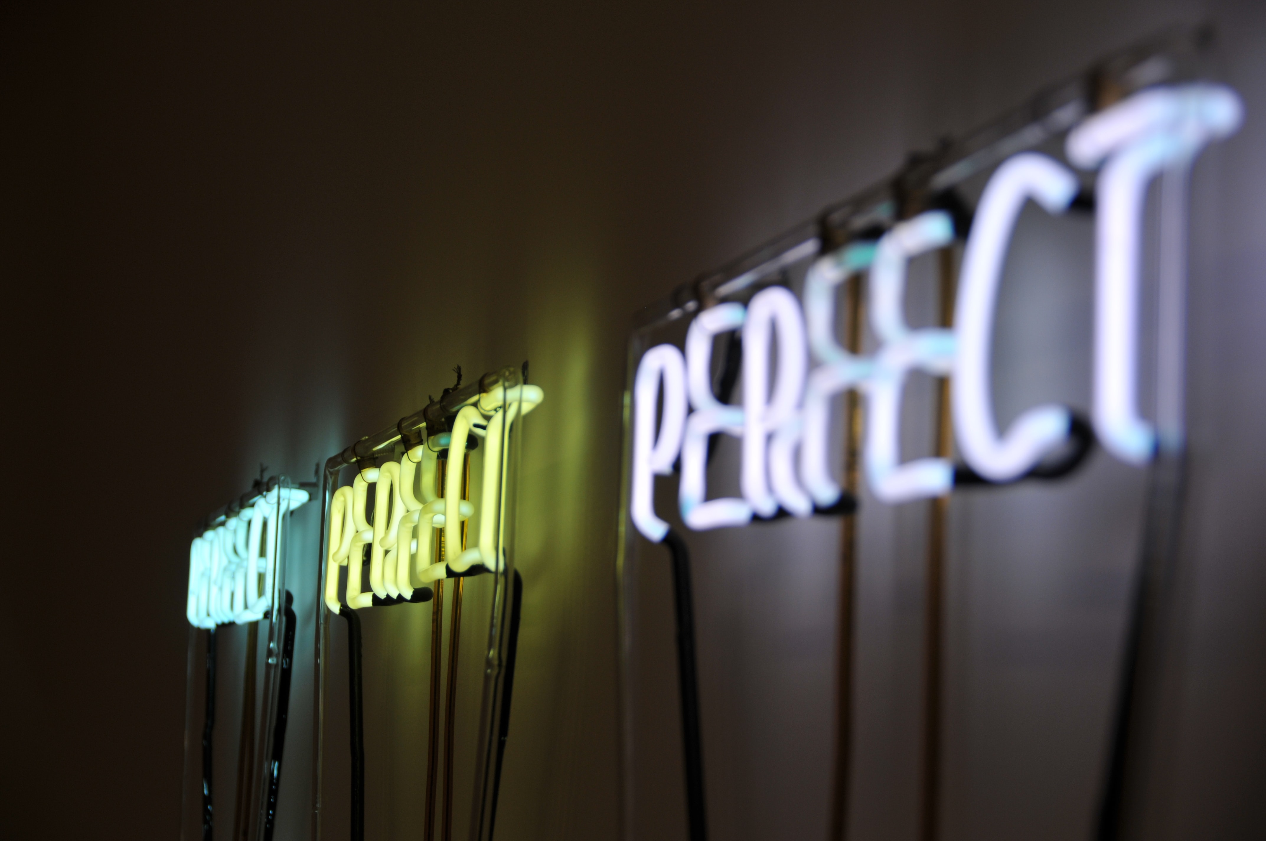 Perfect neon signage mounted on wall