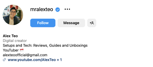 Alex Teo (@mralexteo) – 1.5K followers