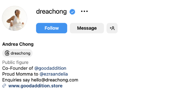 Andrea Chong (@dreachong) – 310K followers