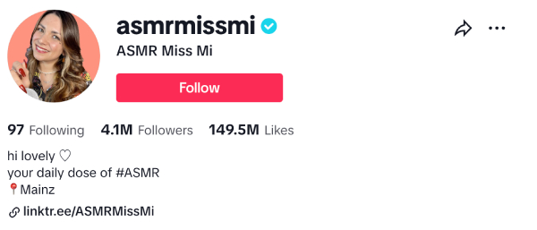 ASMR Miss Mi (@asmrmissm) - 4.1M Followers