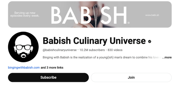 Binging with Babish (@babishculinaryuniverse) - 10.2M Subscribers