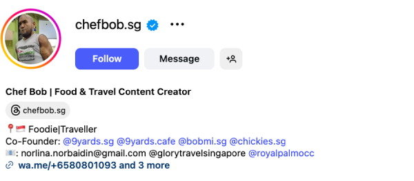 Chef Bob (@chefbob.sg) – 109K followers