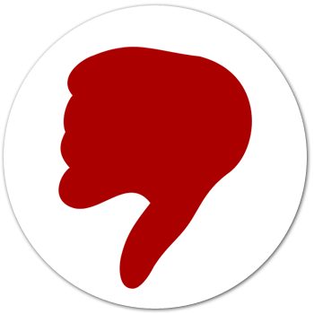 bad, thumbs down