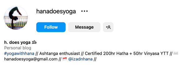 Hana (@hanadoesyoga) – 13.7K Followers