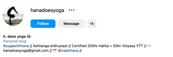 Hana (@hanadoesyoga) – 13.7K Followers