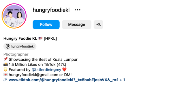 Hungry Foodie KL (@hungryfoodiekl) – 28.8K followers