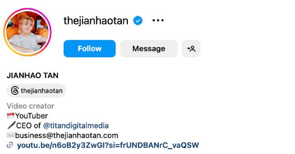 Jianhao Tan (@thejianhaotan) – 720K Followers