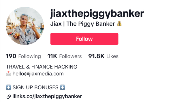 Jiax (@jiaxthepiggybanker) – 10.7K Followers