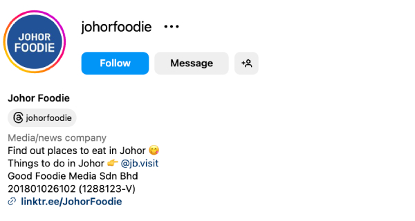 Johor Foodie (@johorfoodie) – 377K followers