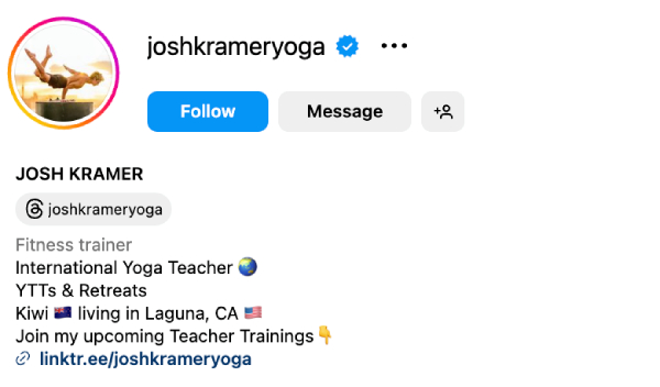 Josh Kramer (@joshkrameryoga) – 274K Followers