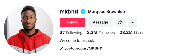 Marques Brownlee (@mkbhd) – 2.2M followers