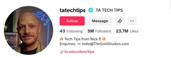 Nick (@tatechtips) – 3M followers