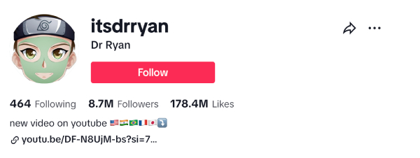 Ryan (@itsdrryan) - 8.7M Followers