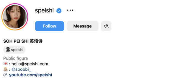 Soh Pei Shi (@speishi) – 378K followers