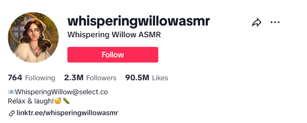 Whispering Willow ASMR (@whisperingwillowasmr) - 2.3M Followers