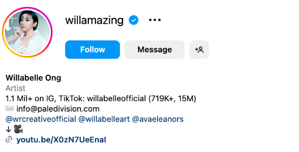 Willabelle Ong (@willamazing) – 448K Followers